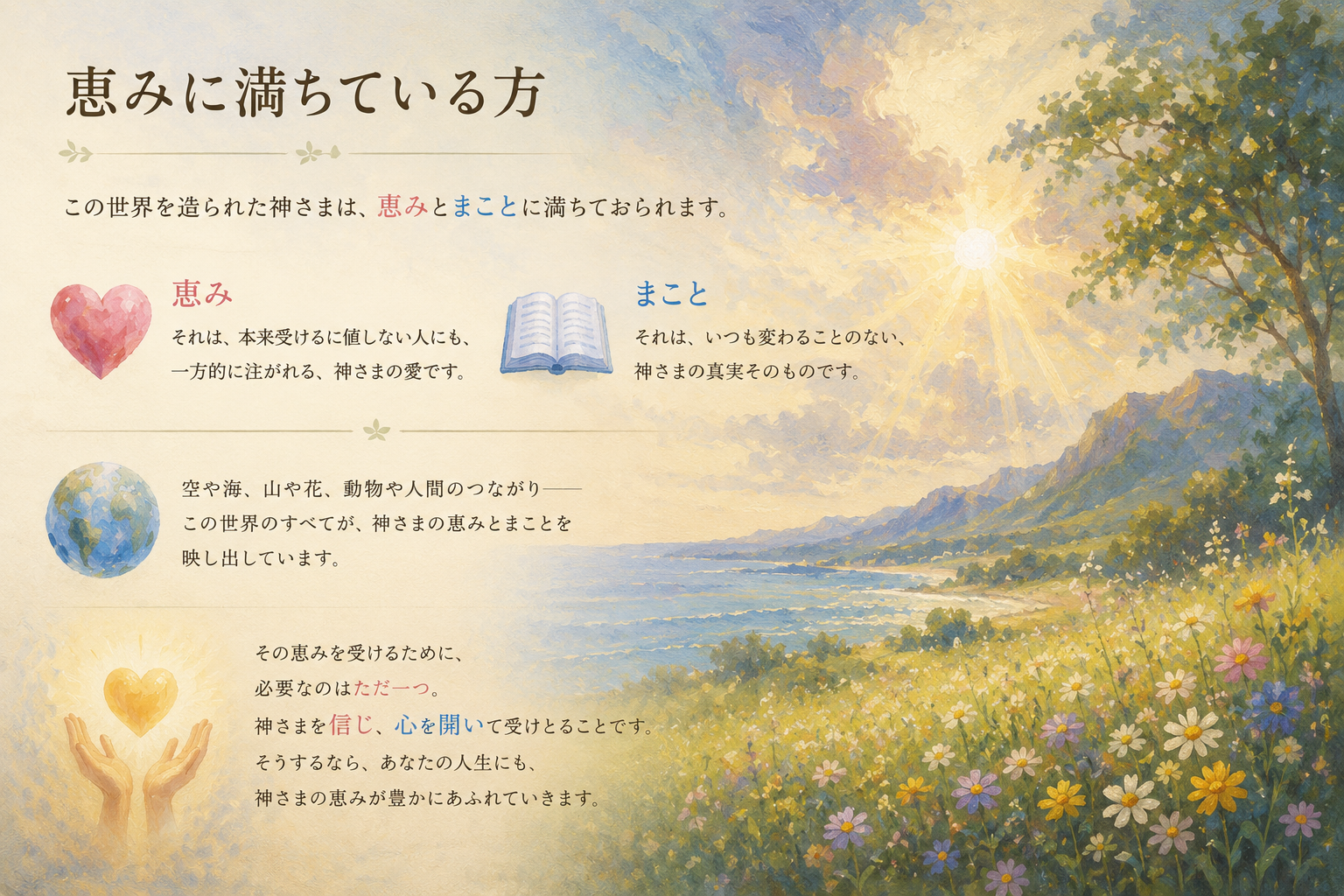 恵みに満ちている方
